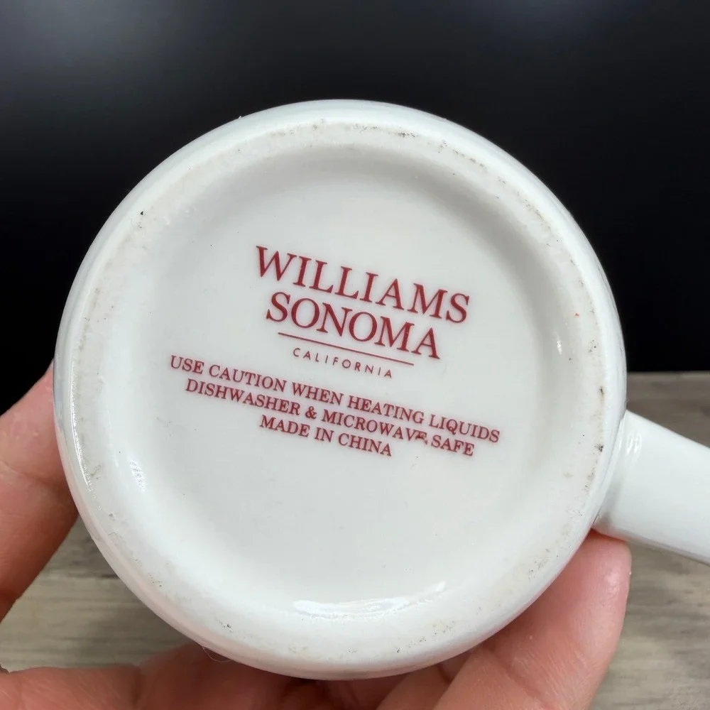 Williams Sonoma Snowman Christmas Coffee Mug Cup Winter Village Scene‎ 13OZ